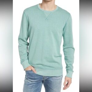 Faherty Men's Beach Crew Sweatshirt in Mineral Jade Size Medium